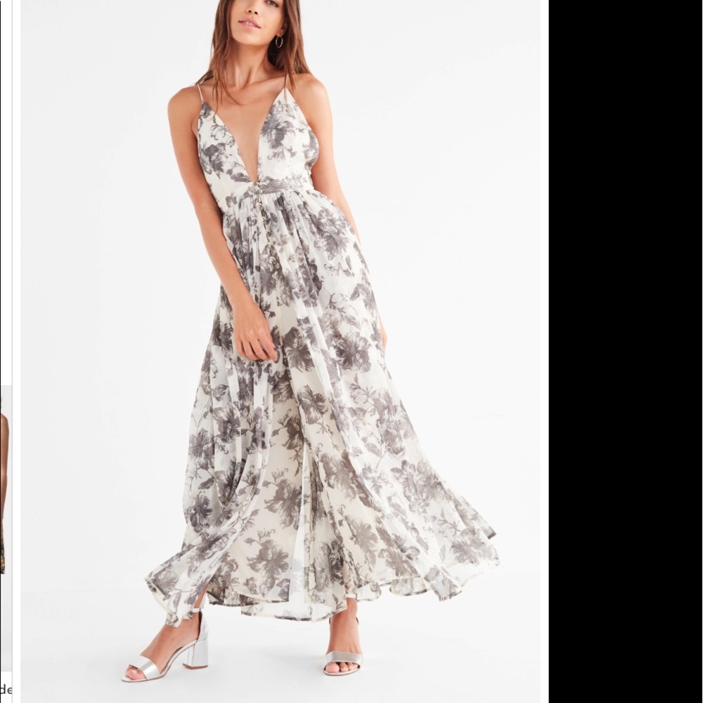 Urban Outfitters Wide Leg Floral Jumpsuit